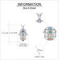 wholesale 925 Sterling Silver Evil Eye Hamsa Hand Pendant with 7 Chakra Stones - Christmas s for Women and Moms-0-3