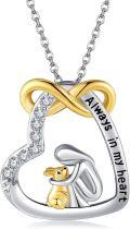 wholesale 925 Sterling Silver Infinity Heart Rabbit Pendant Necklace with Crystals and Engraving Always in my heart - Gifts for Women & Girls-0-0