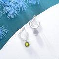 wholesale 925 Sterling Silver Horseshoe Yellow Stone Dangle Hoop Earrings-0-2