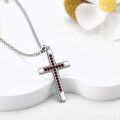 wholesale 925 Sterling Silver Birthstone Cross Necklace for Women Men -0-1
