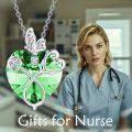 wholesale  Sterling Silver Crystal Butterfly Heart Stethoscope Necklace Nurse Doctor Gift -0-13
