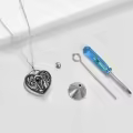 TOUPOP Sterling Silver Lock Cremation Jewelry For Ashes Memorial Necklace-0-2