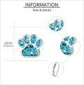 wholesale 925 Sterling Silver Turquoise Stone Inlay Paw Print Leverback Earring for Women Girls Animal Lover Gifts 43mm Long-0-4