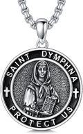 wholesale 925 Sterling Silver Saint Dymphna Protect Us Pendant Necklace for Men-0-0