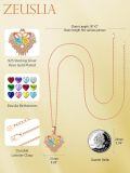 wholesale 925 Sterling Silver Blue Yellow Heart Wing Pendant Necklace With Cz Crystals-0-4