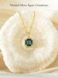 TOUPOP 14K Gold Moonstone Moss Agate Opal Teardrop Music Note Y Necklace-0-1