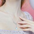 wholesale 925 Sterling Silver Moonstone & Turquoise CZ Infinity Drop Pendant Necklace-0-2