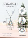 wholesale 925 Sterling Silver Multicolor Crystal Christmas Tree & Snowflake Pendant Necklace-0-5