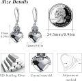 wholesale 925 Sterling Silver Crystal Heart Skull Drop Earrings Gothic Jewellery Gifts-0-4