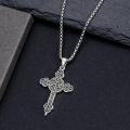 wholesale 925 Sterling Silver Cross Sword Necklace with Moon Phase Snake Celtic Knot Pendant for Women and Men-0-4
