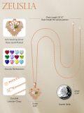 wholesale Sterling Silver 2 Birthstones Angel Wings Necklace for Women-0-4