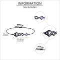 wholesale 925 Sterling Silver Infinity Purple Crystal Floral Chain Bracelet Gothic Jewelry-0-4