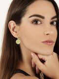 wholesale 14K Gold Plated Sterling Silver Round Natural Jade Earrings for Women-0-15