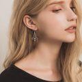 wholesale 925 Sterling Silver Bat Drop Earrings with Red Crystal Accents for Women and Girls-0-1