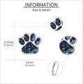 wholesale 925 Sterling Silver Blue Crystal Paw Print Drop Dangle Earrings for Women Girls Animal Lover Gifts-0-4