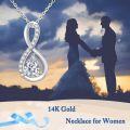 wholesale 14K Gold Pear Cut CZ Infinity Pendant Necklace for Women 17 Chain-0-5