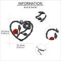 wholesale 925 Sterling Silver Red Heart & Black Rose Infinity Pendant Necklace for Women - Valentine's Day s-0-3