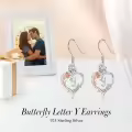 TOUPOP Sterling Silver Rose Heart Butterfly Initial Y Letter Drop Dangle Earrings-0-2