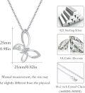 wholesale 925 Sterling Silver Cubic Zirconia Accent Butterfly Pendant Necklace for Women Girls Valentines Gift-0-3