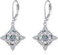 wholesale 925 Sterling Silver Celtic Triquetra Drop Earrings with Abalone Shell and Cubic Zirconia for Women's Gift-0-0