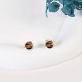 wholesale 925 Sterling Silver Tiger Eye Stud Earrings Natural Heart/Round/Halo Gemstone -0-2