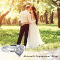 TOUPOP Sterling Silver D Color Vvs1 Heart Moissanite Engagement Ring-0-2