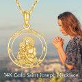 wholesale 14K Gold Saint Joseph Medal Necklace Catholic Gifts for Men/Women-0-5