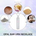 wholesale TOUPOP Bar Urn Necklace (opal), Silver -0-2