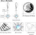 wholesale 925 Sterling Silver Gold-Plated Moonstone & Opal Starburst Leverback Drop Earrings-0-5