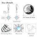 wholesale 925 Sterling Silver Gold-Plated Moonstone & Opal Starburst Leverback Drop Earrings-0-5