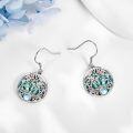 wholesale 925 Sterling Silver Abalone Shell Tree of Life Drop Earrings for Women Girl's Gift-0-3