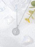 wholesale 925 Sterling Silver Labyrinth Star of David Moon & Sun Necklace for Women-0-3