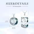TOUPOP Sterling Silver Blue Crystal Celtic Moon Star Necklace Jewelry Gifts-0-5