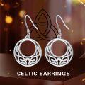 wholesale 925 Sterling Silver 925 Celtic Knot Circle Dangle Earrings with Snake Design for Women-0-4