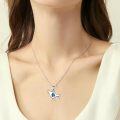 wholesale 925 Sterling Silver Abalone Shell Love Bird Pendant Necklace for Women-0-1