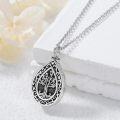 wholesale 925 Sterling Silver Tree of Life Teardrop Keepsake Pendant with Funnel and Chain - Memorial Jewelry for Ashes Cremation Urns (Silver)-0-3