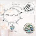 wholesale 925 Sterling Silver Heart-Shaped Tree of Life with Stars Charm Bracelet for Women-0-5