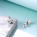 wholesale 925 Sterling Silver Star Shaped Crystal Stud Earrings with Five-Prong Setting for Women-0-4