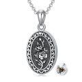 wholesale 925 Sterling Silver Oxidized Floral Oval Locket Bracelet With Filling Tool Set-0-63
