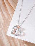 wholesale 925 Sterling Silver Volleyball Player Heart Pendant Necklace-0-2