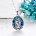 wholesale 925 Sterling Silver Virgin of Guadalupe Pendant Necklace with Abalone Shell Gemstone for Women's Catholic Gifts-0-1