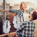 wholesale 925 Sterling Silver Leaf Design Round Cubic Zirconia Studs Hoops Earrings for Women (Small)-0-3
