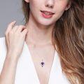 wholesale 925 Sterling Silver Amethyst Birthstone Necklace for Women-0-4