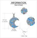 wholesale 925 Sterling Silver Blue Fire Opal Moon Tree of Life Cremation Keepsake Pendant Necklace-0-3
