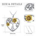 wholesale 925 Sterling Silver Tree of Life Sunflower Pendant Necklace for Women Girls  45cm Chain Length-0-5