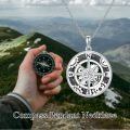 wholesale 925 Sterling Silver Round Cut Moissanite Compass Pendant Necklace for Women and Men-0-5