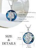wholesale 925 Sterling Silver Blue Crystal Caduceus Angel RN Necklace for Nurses & Medical Staff-0-3