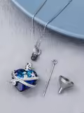 TOUPOP Sterling Silver Crystal Moon Star Dolphin Hummingbird Heart Urn Necklace-0-2