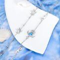 wholesale 925 Sterling Silver Blue Opal Sea Turtle Starfish Wave Charm Bracelet For Women-0-3
