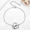 wholesale 925 Sterling Silver Penguin Heart Charm Bracelet - Mothers Day Gift for Her-0-3